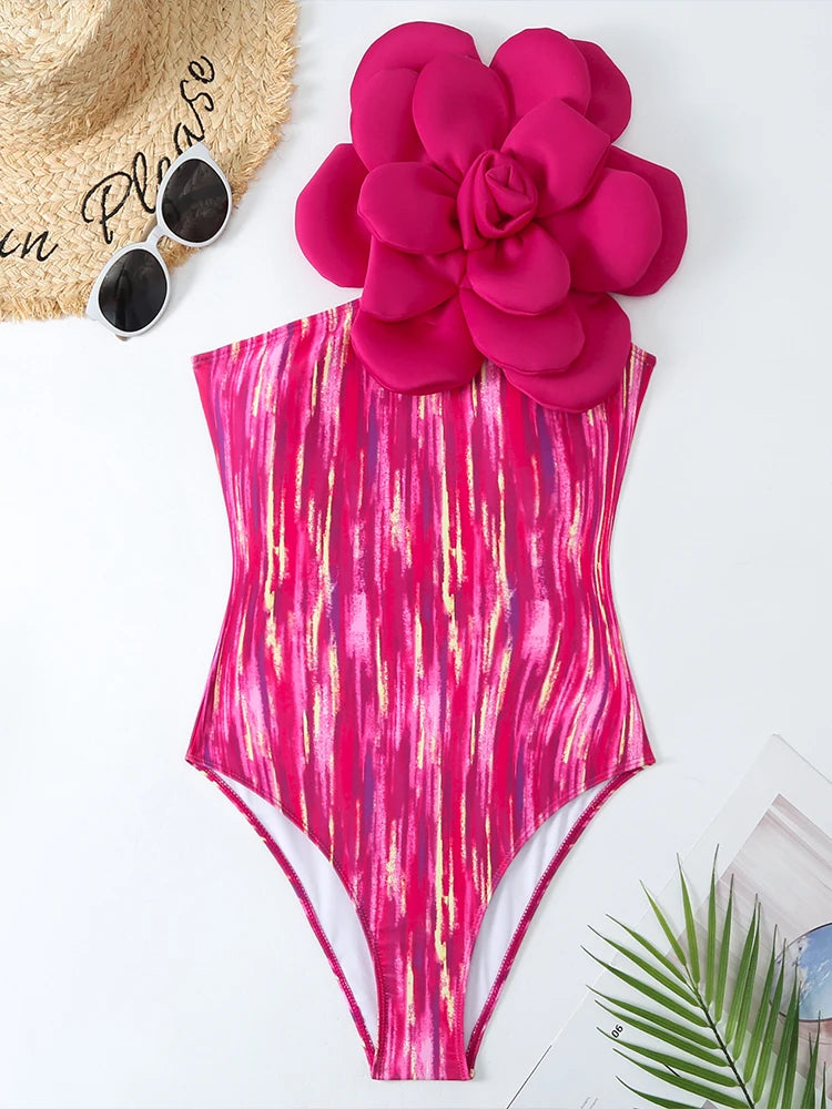 Maillot de bain, 1 pièce, à fleurs, contrôle ventre, avec jupe, Swimwear NEITH