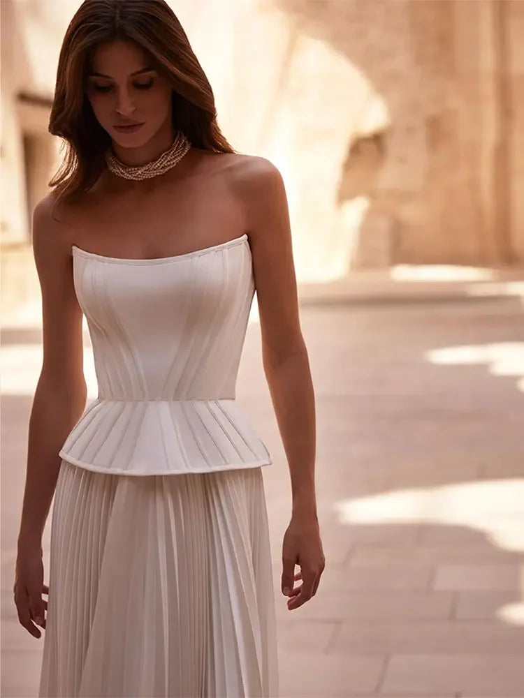 Robe longue, plissé, Bustier, banquets, élégant - NEITH