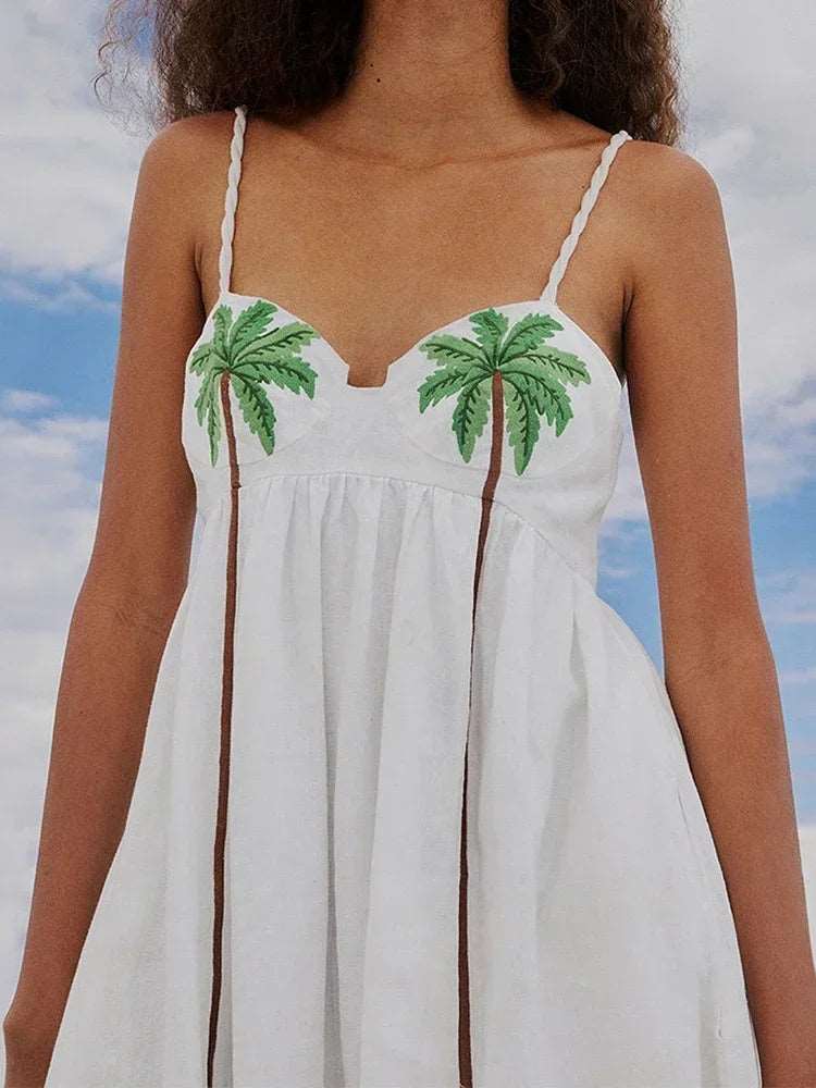 Éclairez votre journée avec notre robe longue summer Coconut Tree! Ce modèle sans manches est l'allié parfait pour un look estival sexy et décontracté. Parfait pour les fêtes sur la plage ou les escapades ensoleillées.