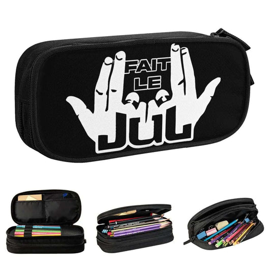 Pour les fans de rap et de style, cette trousse à double compartiment est parfaite pour l'école ou comme trousse de maquillage.