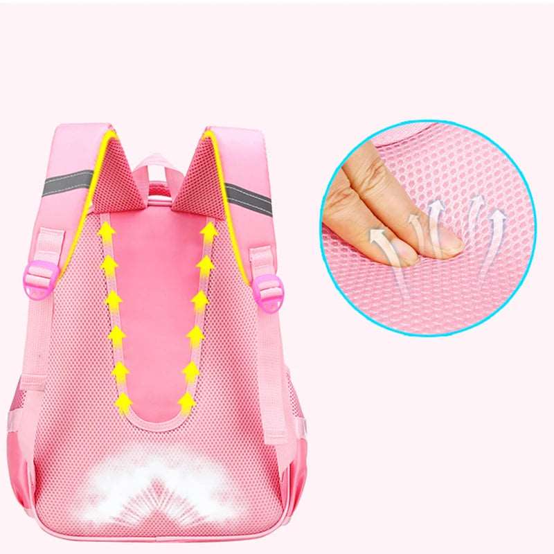 Set de 3 pièces de sacs scolaires pour filles, avec un design coréen mignon. Comprend un sac à dos, une trousse et un sac à main, idéal pour les élèves de primaire.