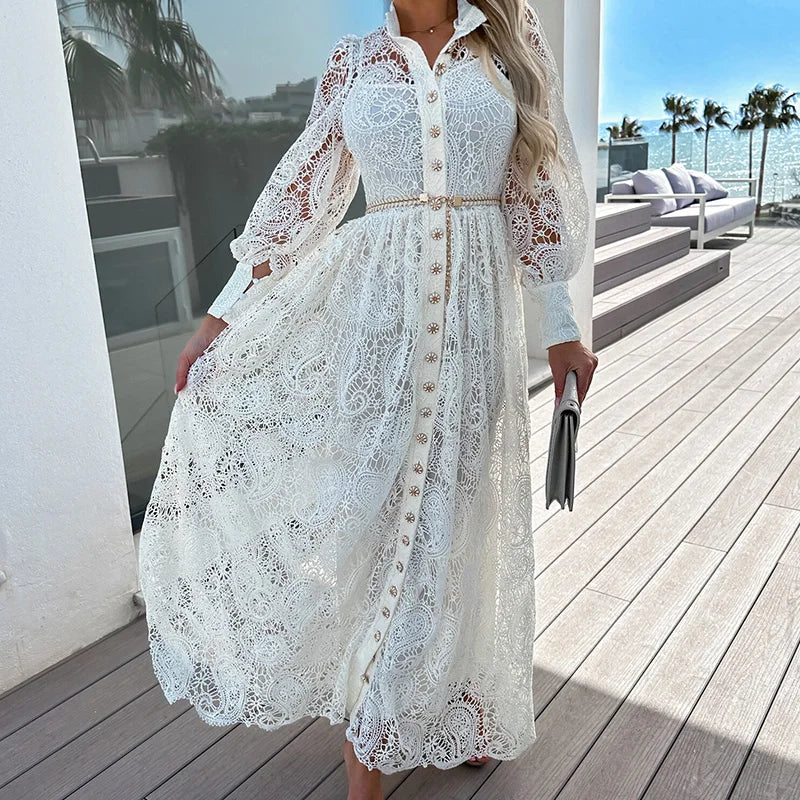 Robe longue, dentelle, élégante, chic NEITH