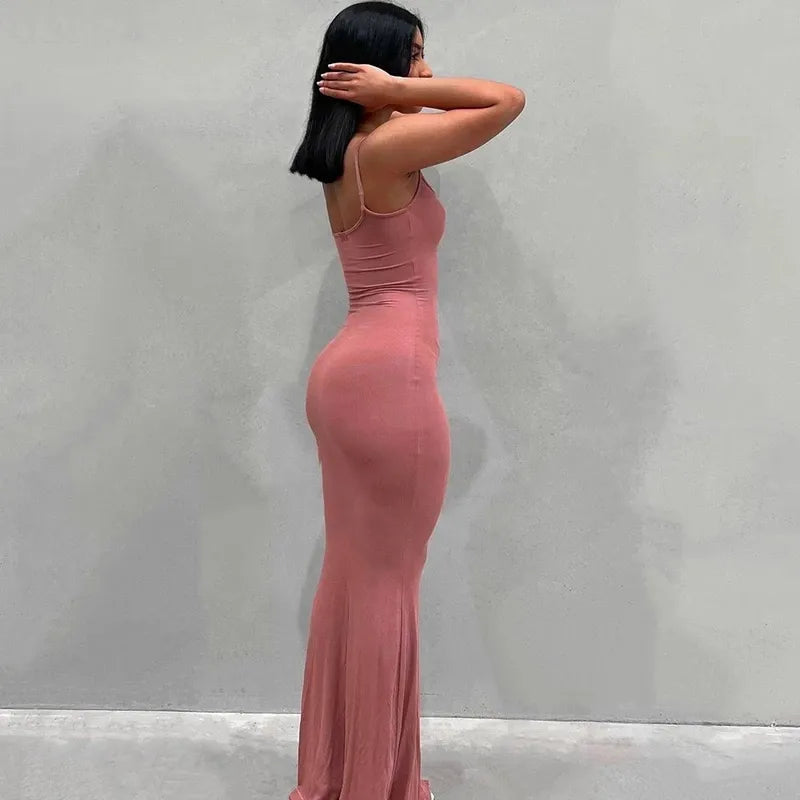 Robe longue, satin, élégant, sexy NEITH