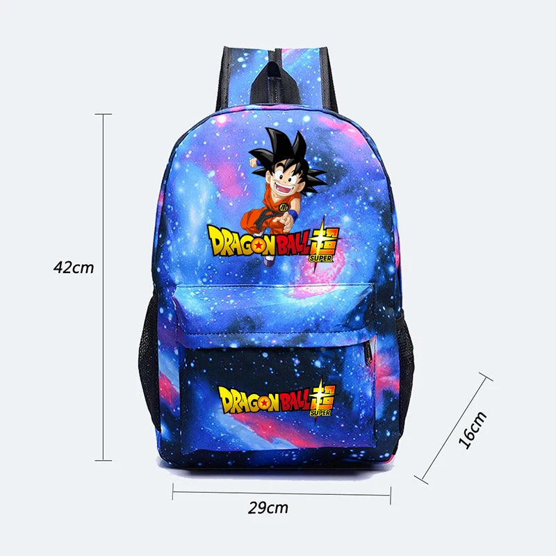 Sac à dos Dragon Ball Super en 3 pièces, idéal pour les adolescents. Ce set de sacs scolaires combine un design animé accrocheur avec une grande capacité, parfait pour le retour à l'école.