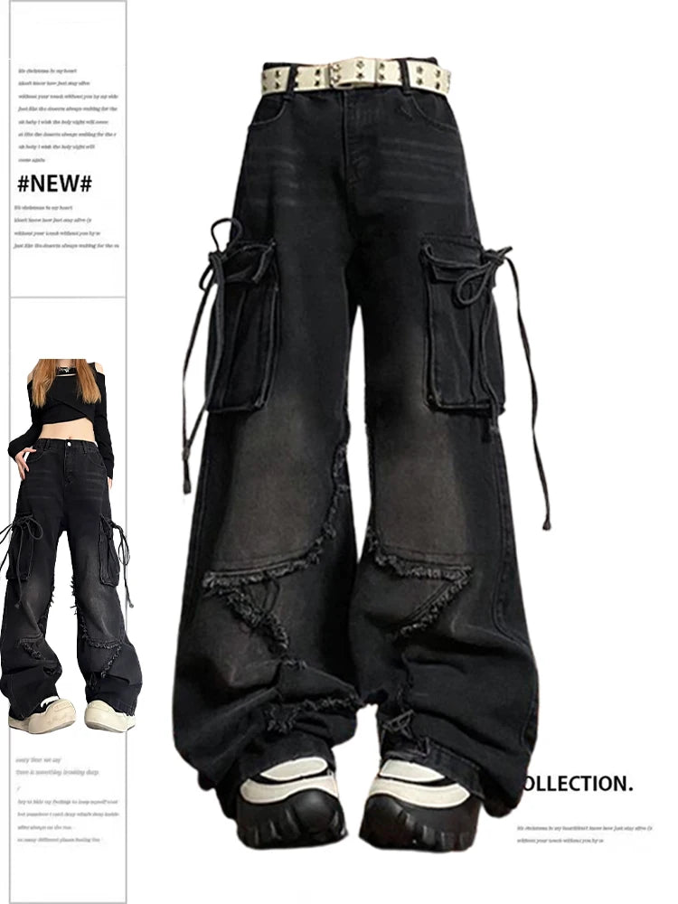 Jean cargo, baggy, denim, Goth - NEITH