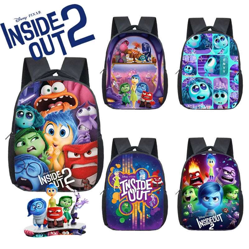 Set de 2 sacs à dos Disney Inside Out, idéal pour les enfants. Avec un design animé et une grande capacité, ces sacs sont parfaits pour le retour à l'école et constituent un excellent cadeau.